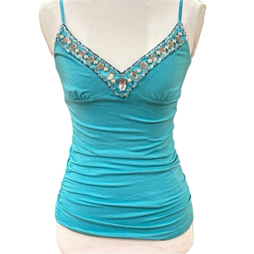 NWT bebe Vintage Turquoise Embellished Camisole